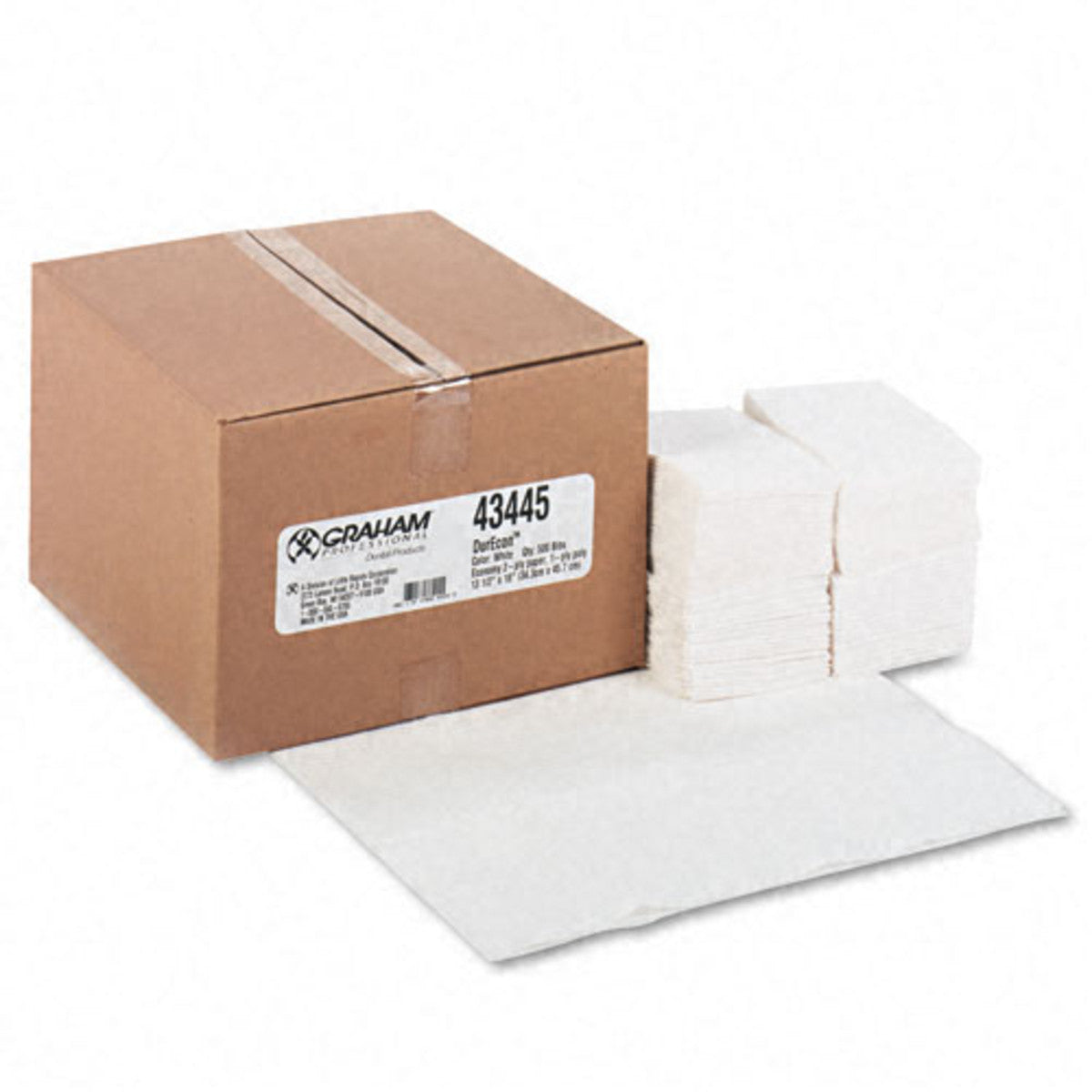 Professional Towel, 13½" x 18", 2 Ply Tissue & 1 Ply Poly, White, 500/Case ( used for; Patient/dental bib, med-cart & diaper changing barrier )