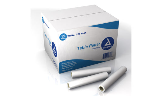 Table Barrier Paper, 21" x 225 feet, White, Smooth, 12/cs ( 12 rolls total )