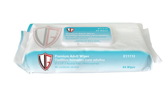 Wipes, Pre-moistened, Enriched with Aloe & Lanolin, 9" x 13", 64/Pack, 8 Packs Per Case ( 512 total wipes)