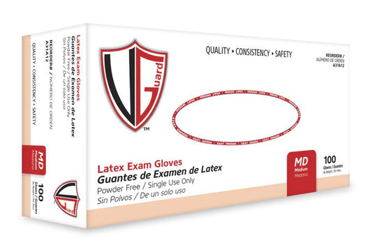 Latex Gloves, 5 Mil, Powder-Free, {Exam Approved}  100 / box, 10 boxes /case