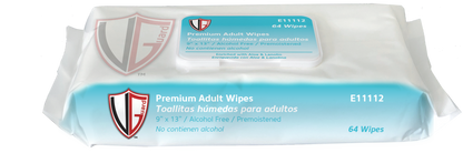 Wipes, Pre-moistened, Enriched with Aloe & Lanolin, 9" x 13", 64/Pack, 8 Packs Per Case ( 512 total wipes)