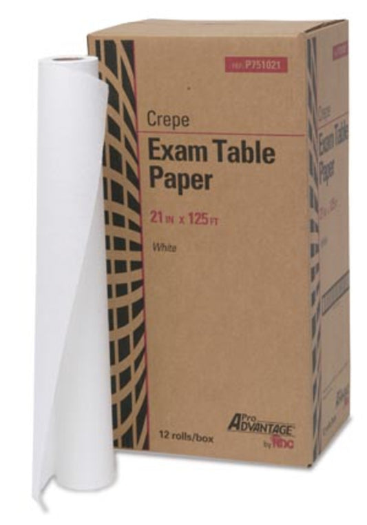 Table Barrier Paper, 21" x 125 feet, White, Crepe, 12/cs (12 rolls Total )