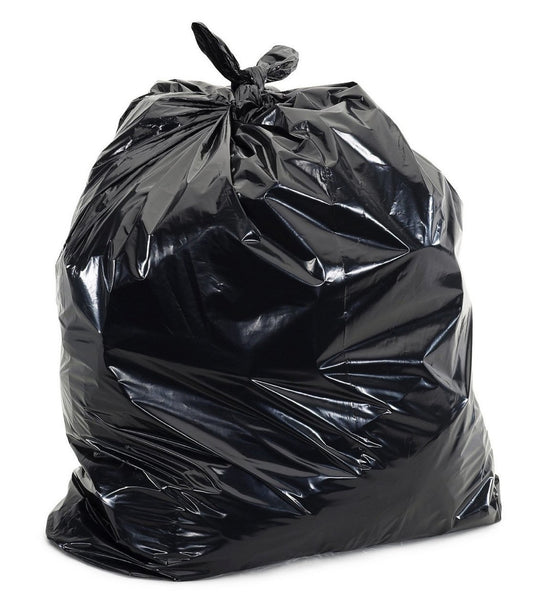 Trash Can Liners, Coreless Rolls Black, 55 Gallon, 2 Mil, 38" x 58", 100/case